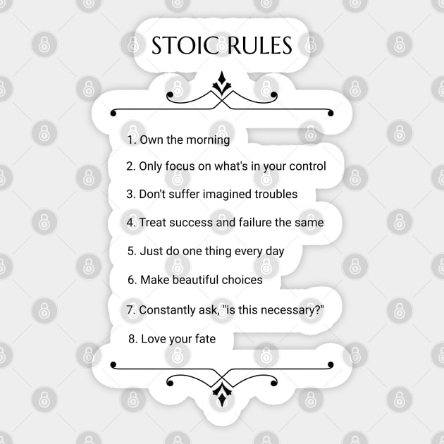 Stoic Rules Sticker by Stoic King